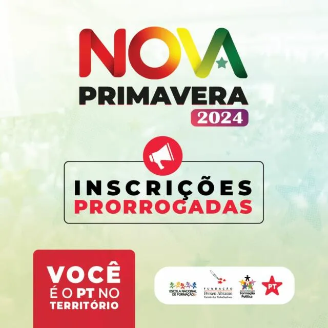 Inscrições prorrogadas quadrado