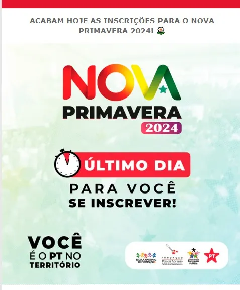 Fim das inscrições do NP